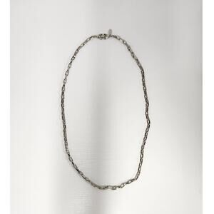 Lucien Piccard Vintage Chunky Chain Long Necklace Silver Tone, 20in Long